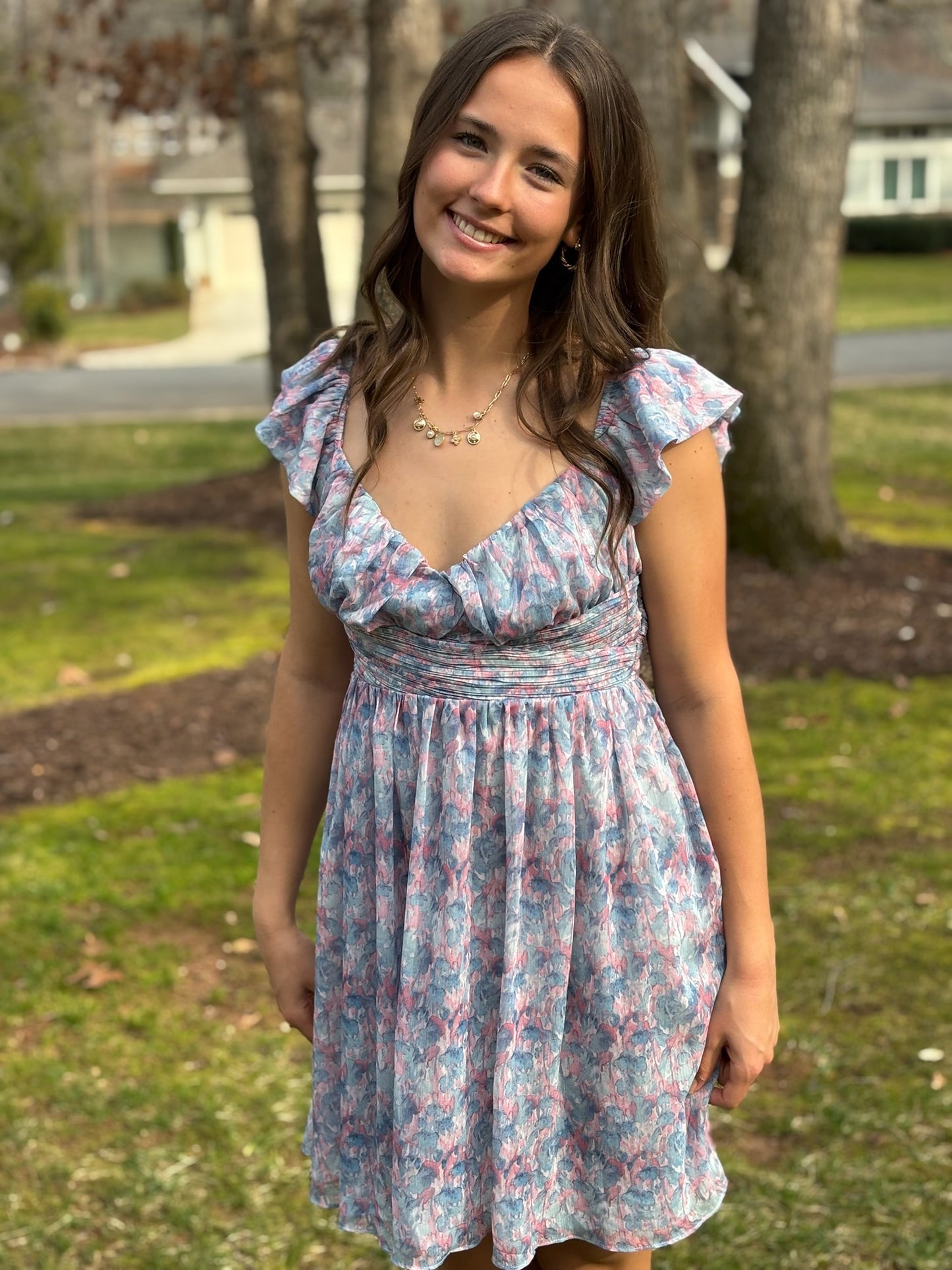 Blue Floral Dress