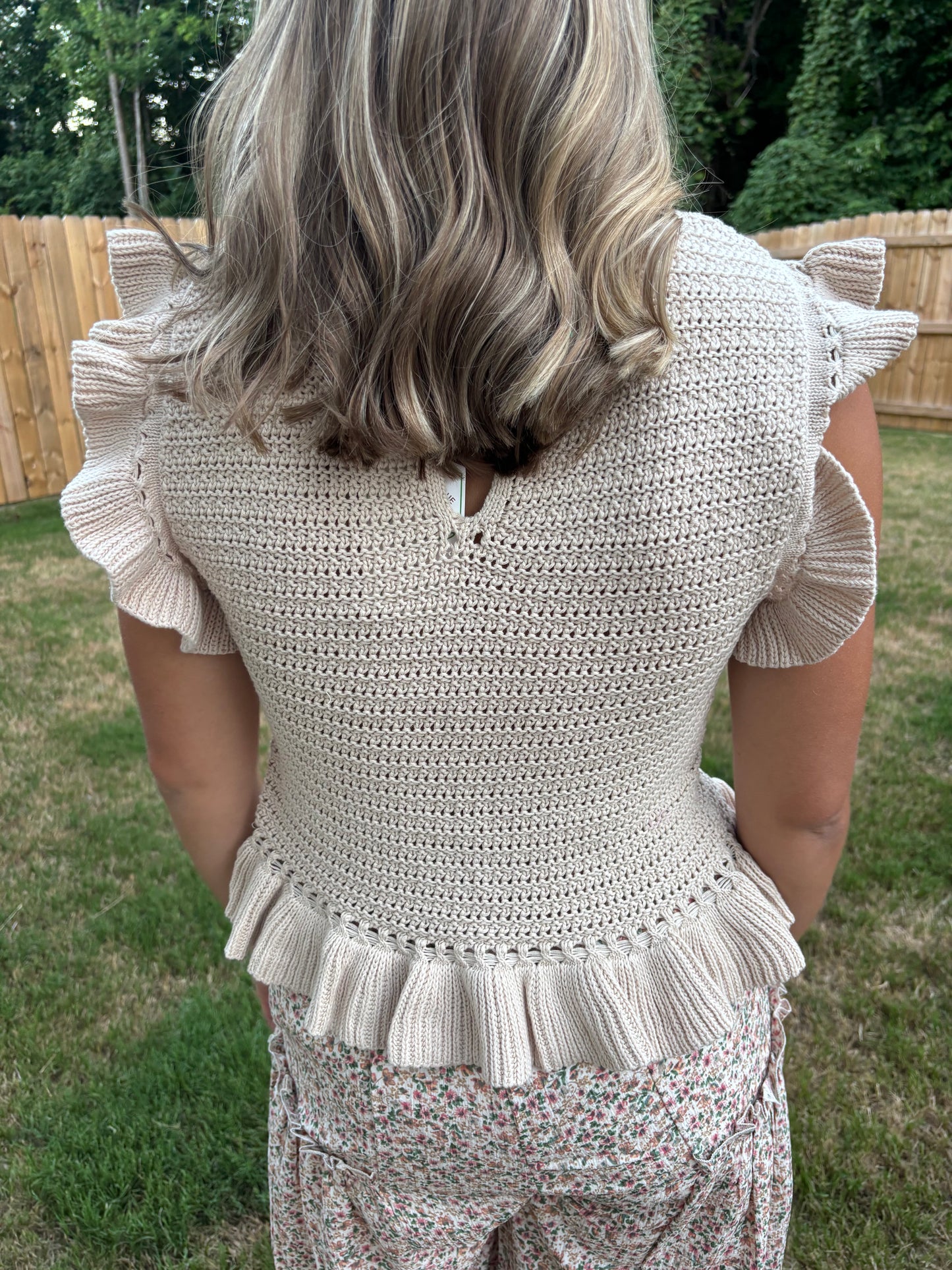 Ruffled Sweater Top