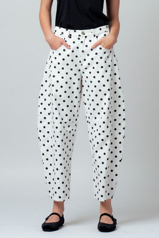 Polka Dot Barrel Jeans