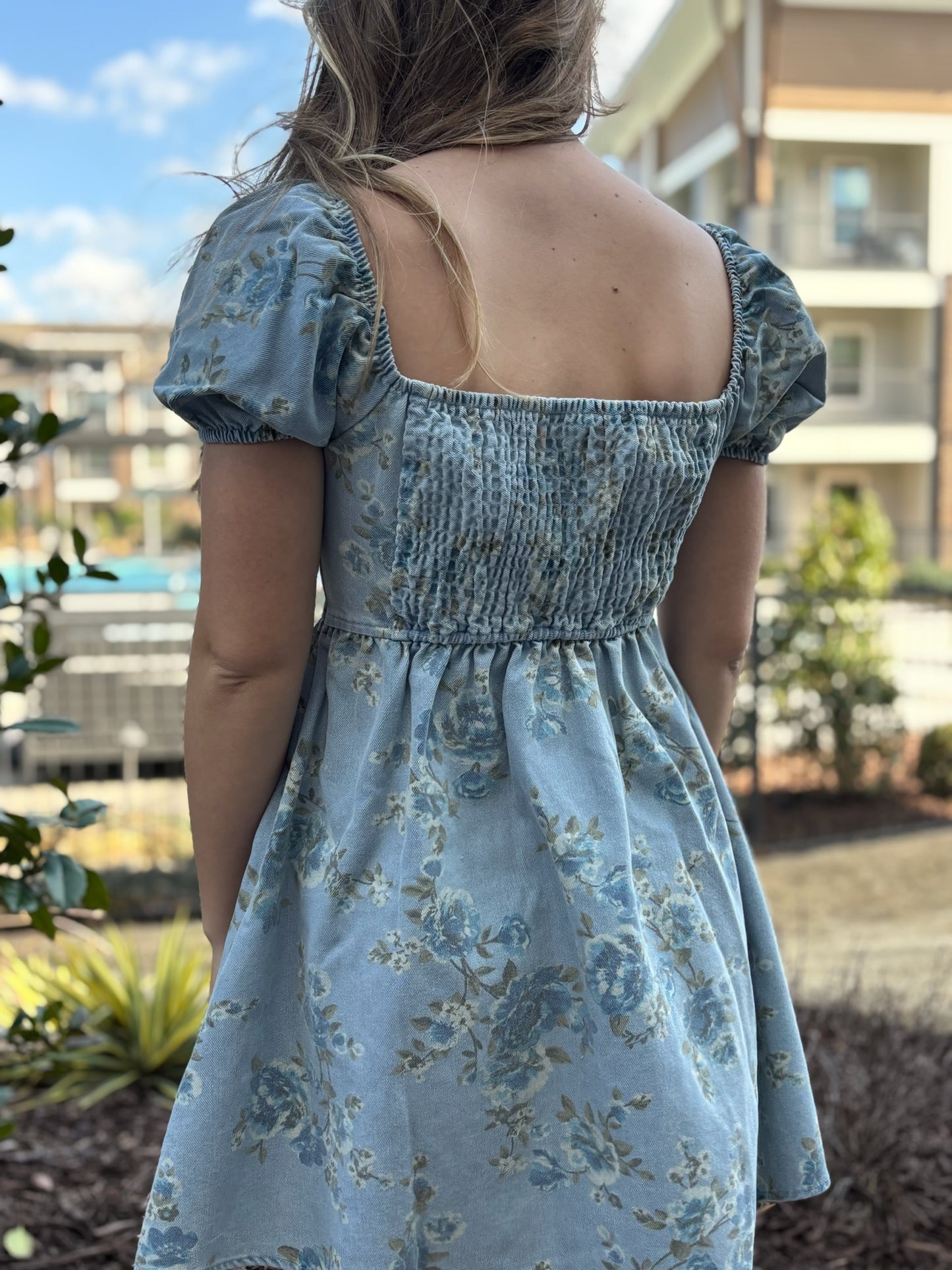 Denim Floral Dress