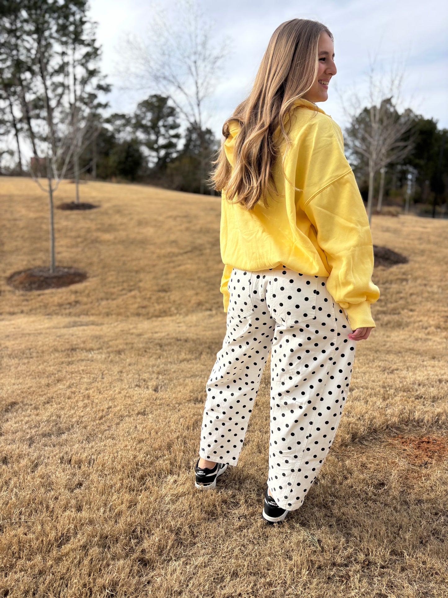 Polka Dot Barrel Jeans