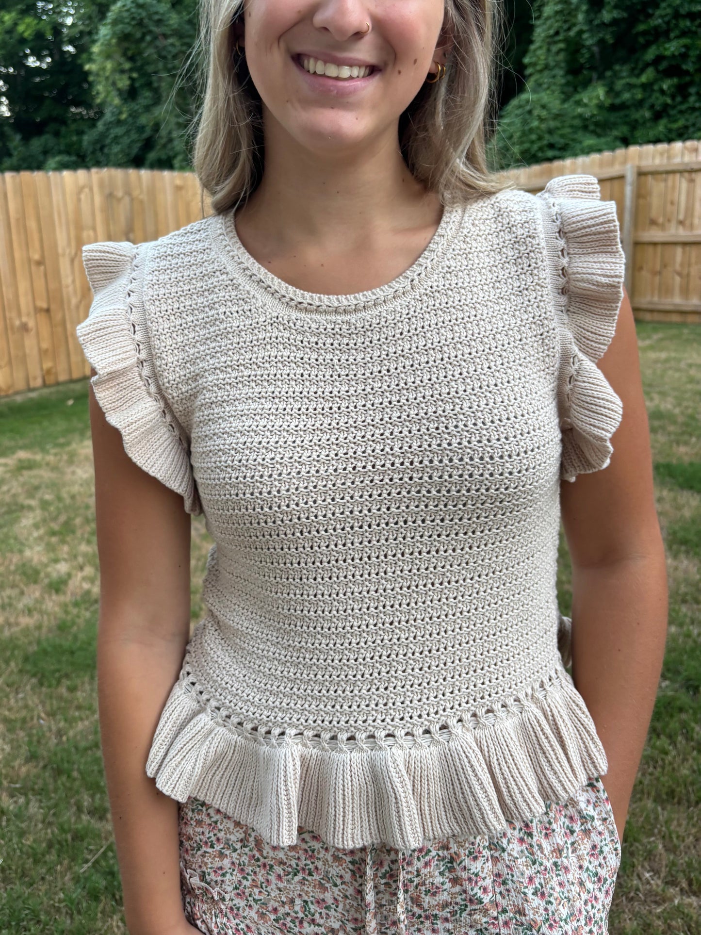 Ruffled Sweater Top