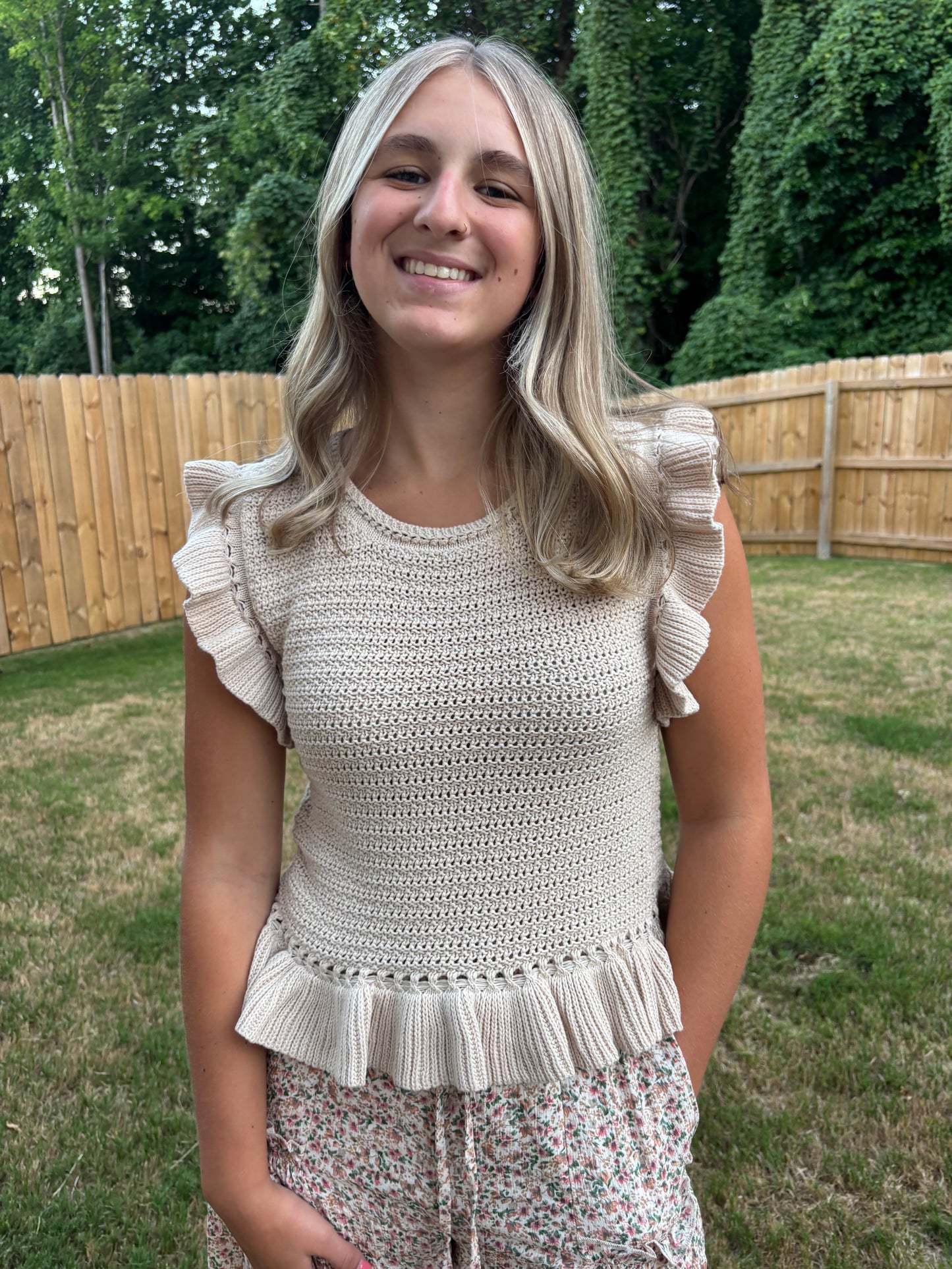 Ruffled Sweater Top