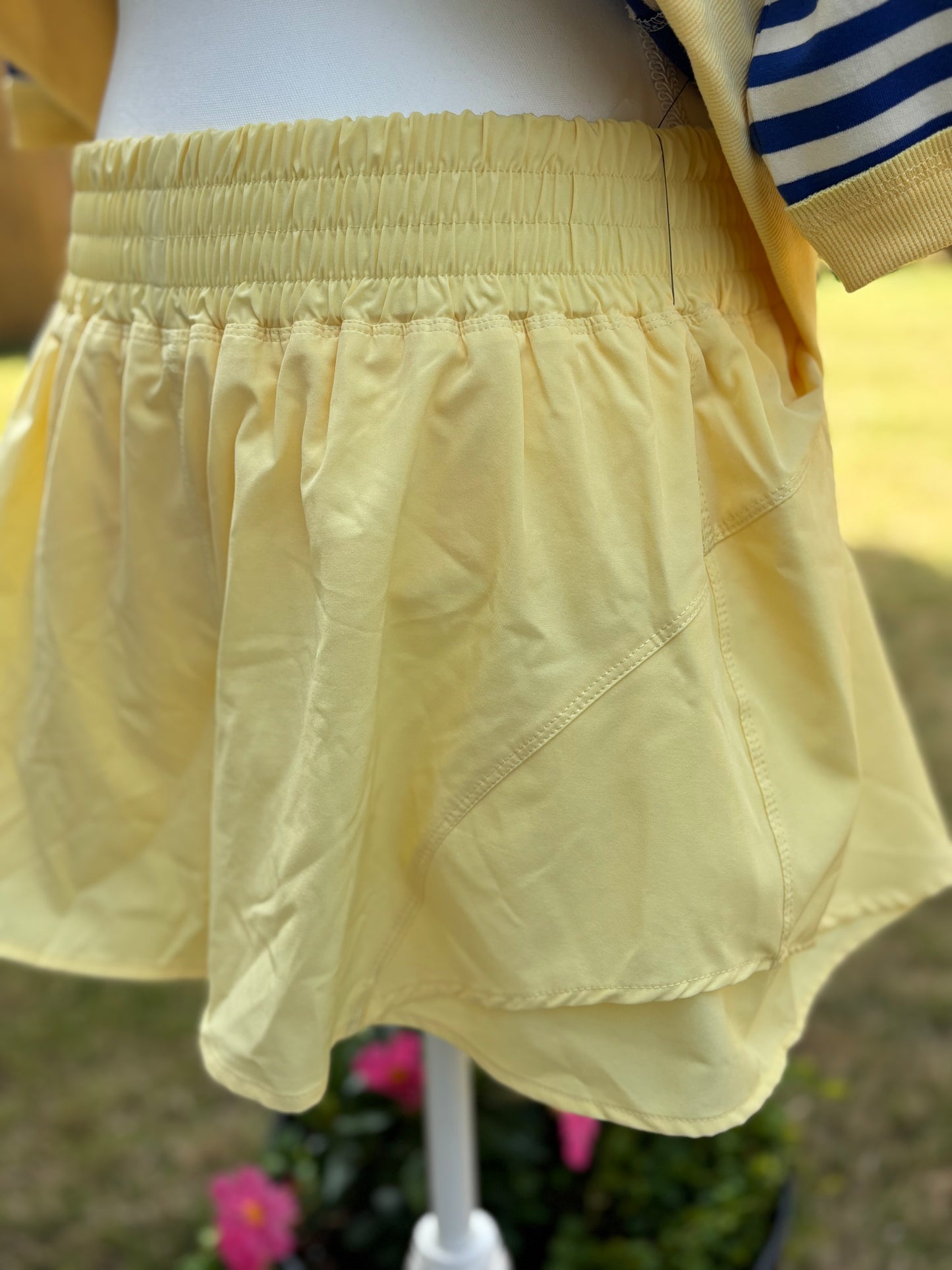 Yellow athletic shorts
