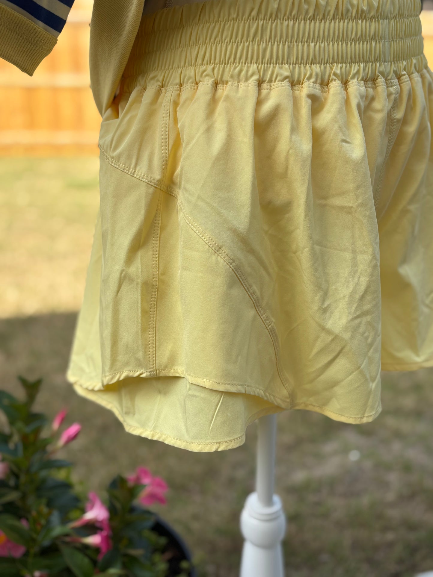 Yellow athletic shorts