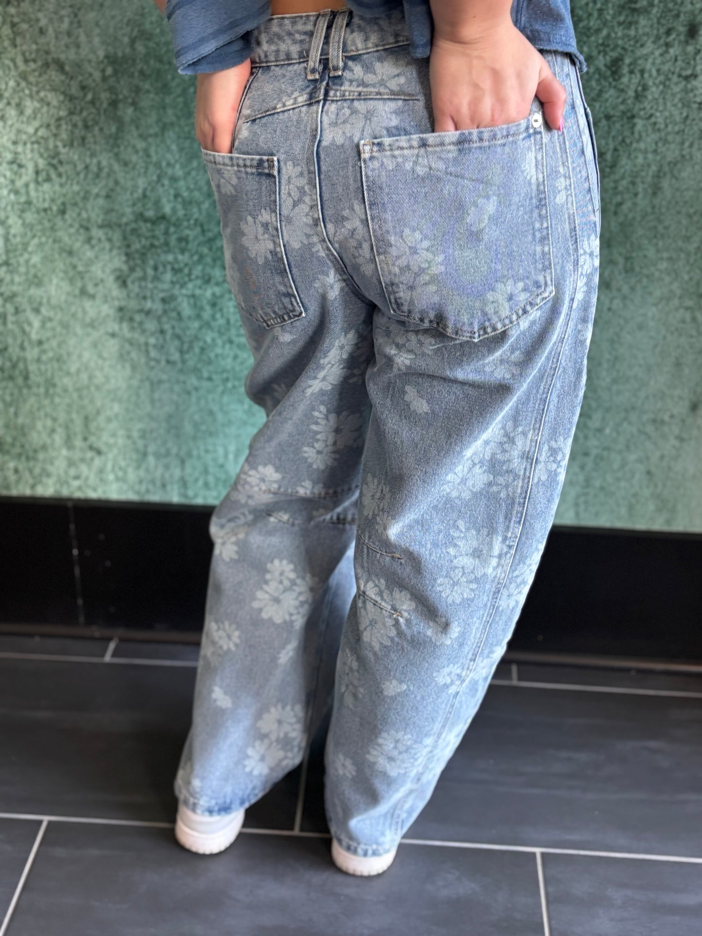 Floral Barrel Jeans