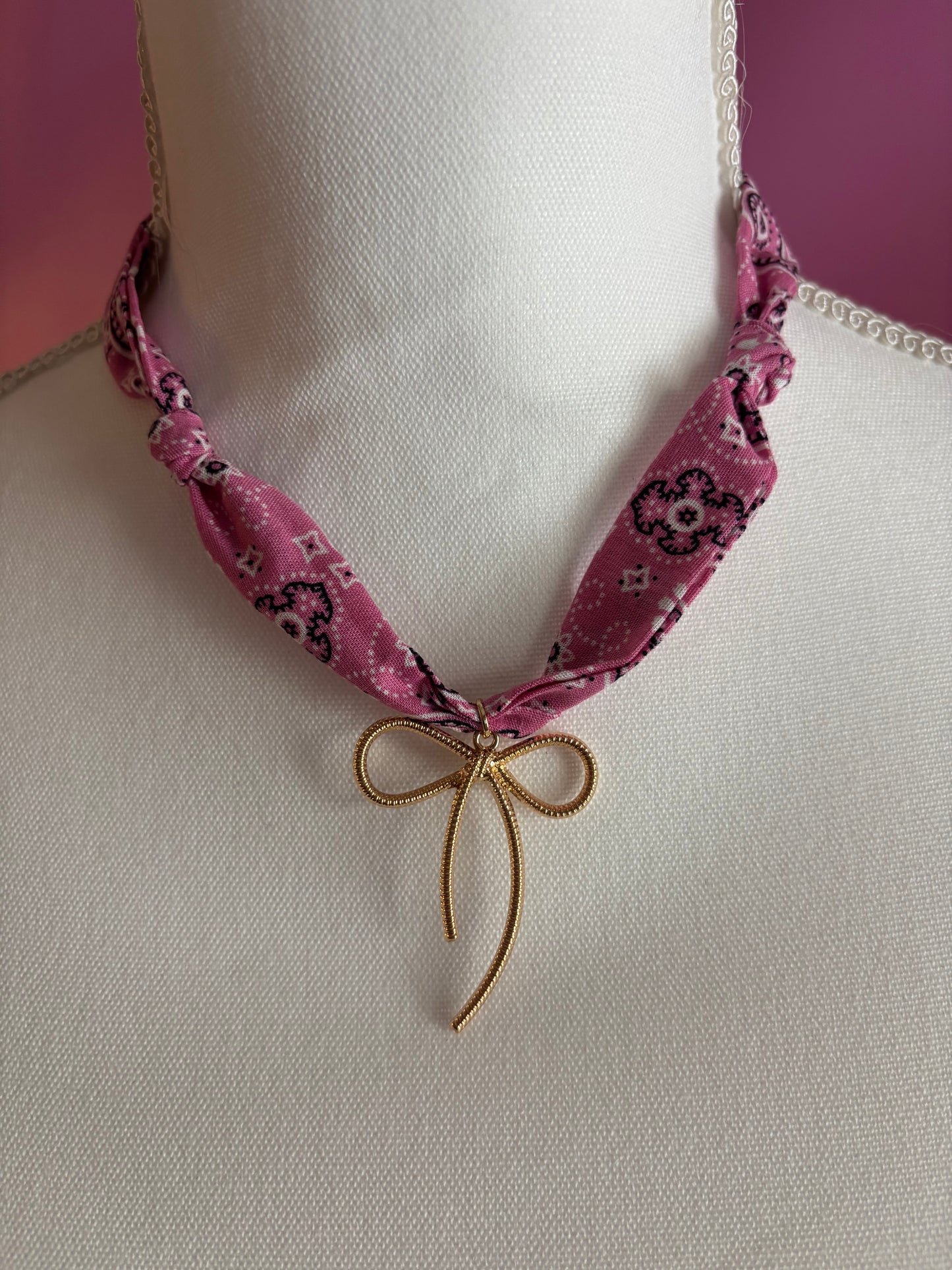 Bandana Bow Necklace