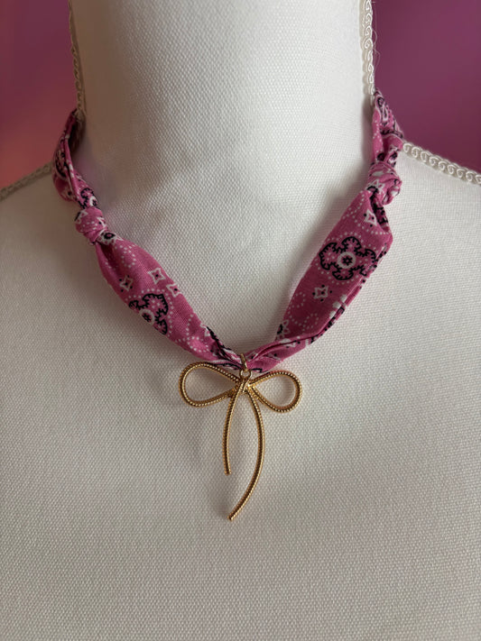 Bandana Bow Necklace